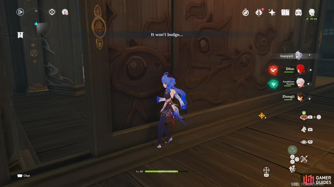 Interact with the wall to your right first, then interact with the wall to the left of it