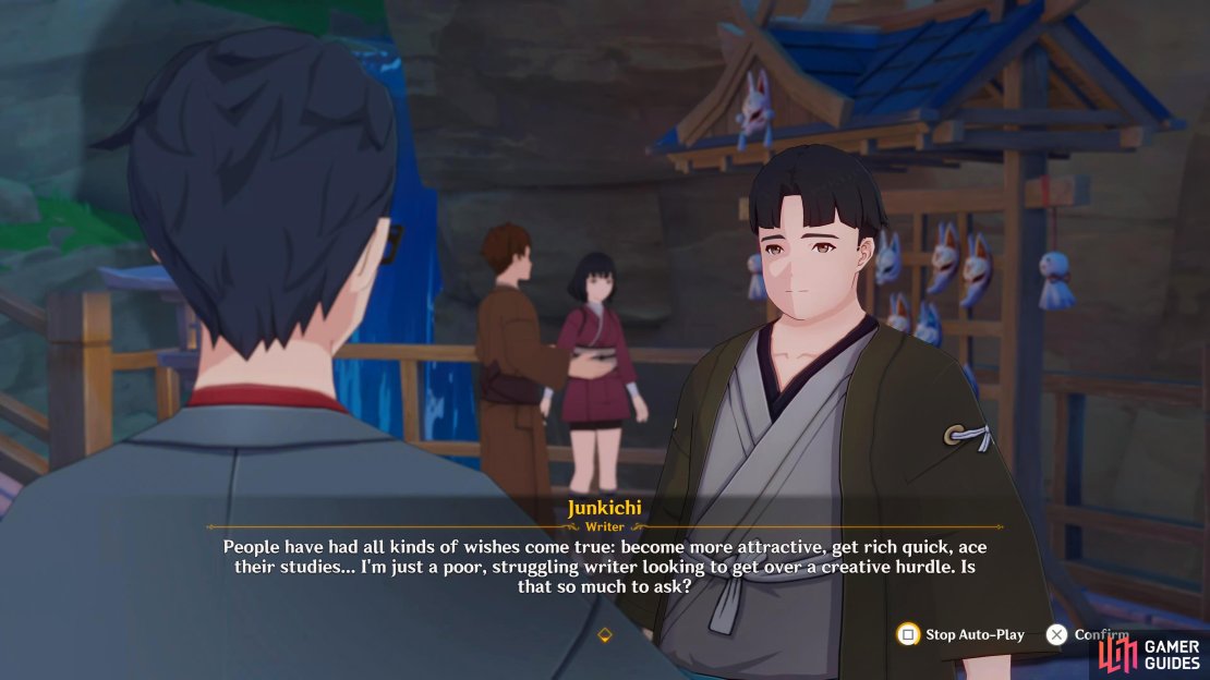 Junkichi, and Shingeru are trying to use the wishing ritual to help with Junkichi&rsquo;s creative block.