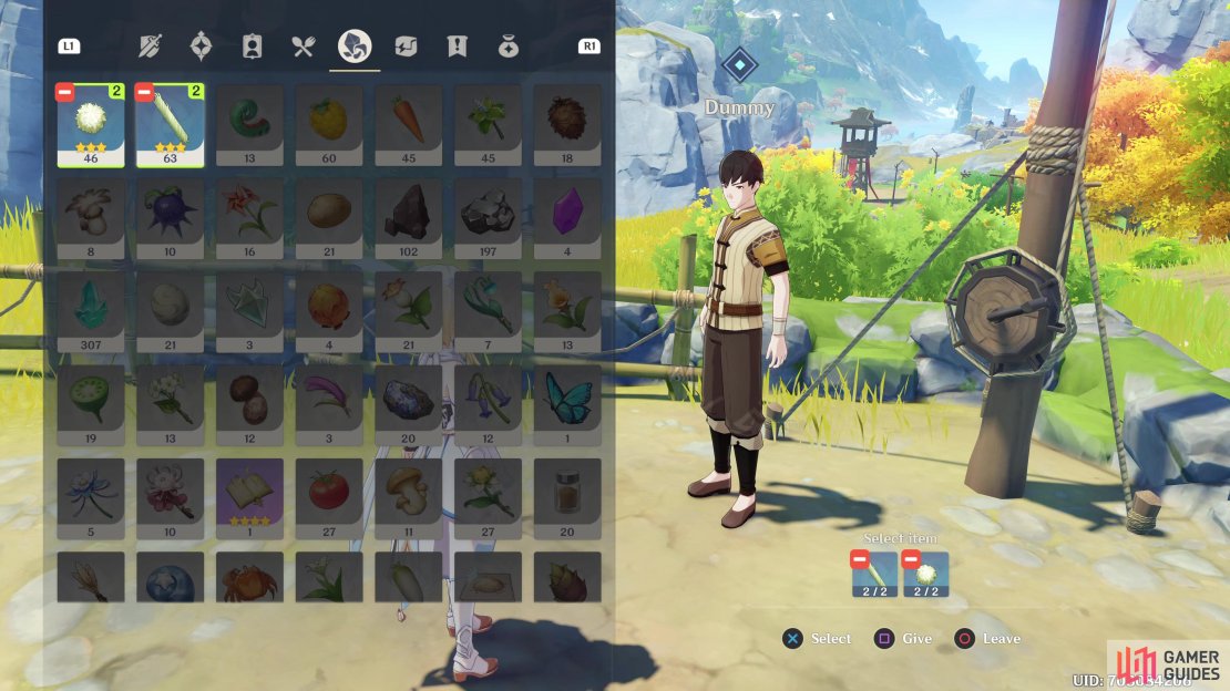 Give the Xiao Lantern Materials to Dummy