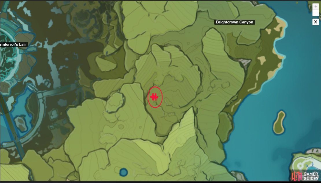 The location of the Secret Treasure is shown in this map