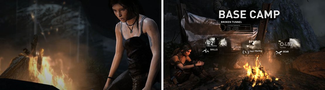 Base Camps are your major checkpoints, where you can level up Lara&rsquo;s skills.