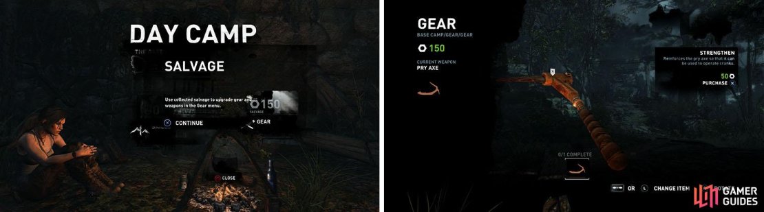 Collect salvage to increase your gear and weapons, increasing Lara&rsquo;s survival.