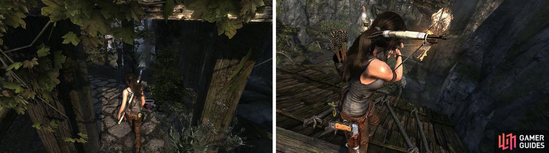 Don&rsquo;t miss the GPS Cache and the brazier above that will help you get salvage.
