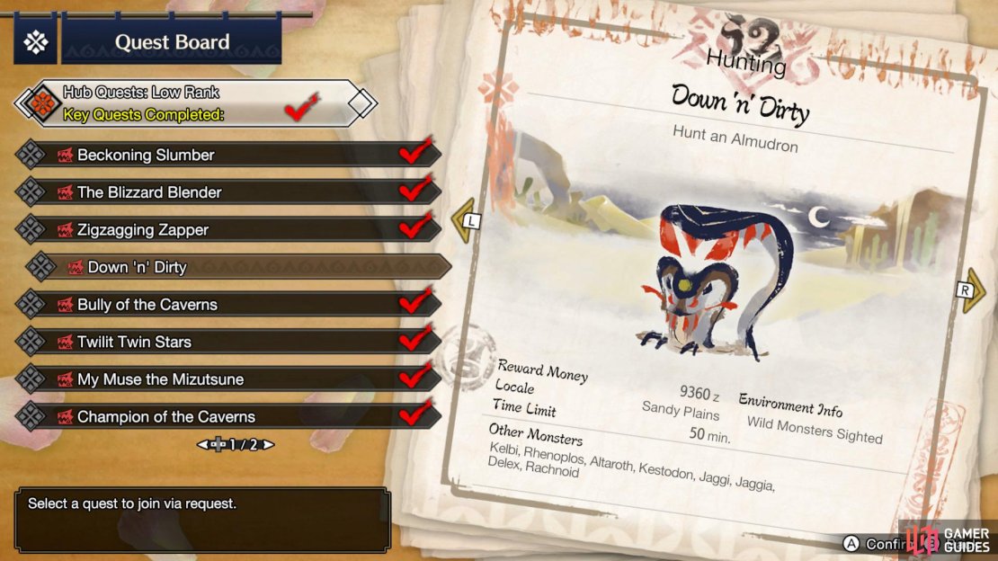 The Down &lsquo;n&rsquo; Dirty Quest becomes available when you reach 3* Hub Quests.