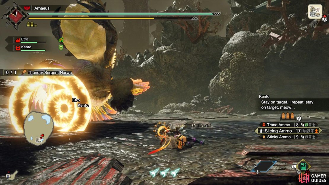 Narwa will start off with a regular Thunder Rings attack
