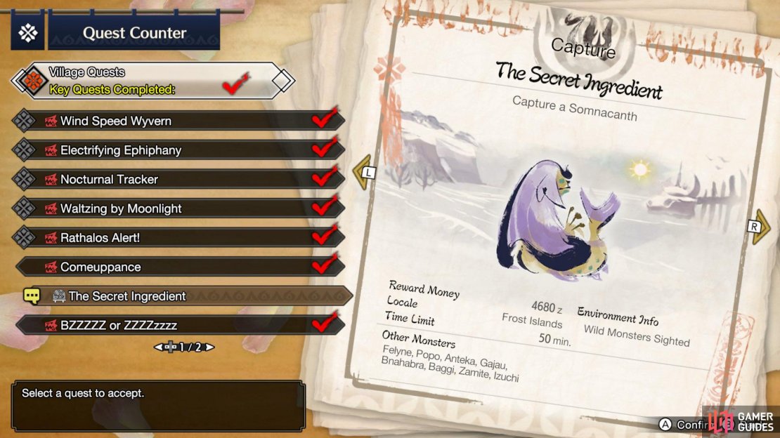 The Secret Ingredient Quest  becomes available when you reach 5* Village Quests.