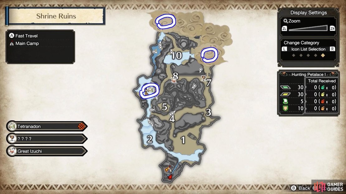 Tetranadon&rsquo;s possible starting locations.