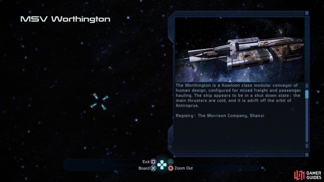 You&rsquo;ll find the derelict MSV Worthington in the Ming system.