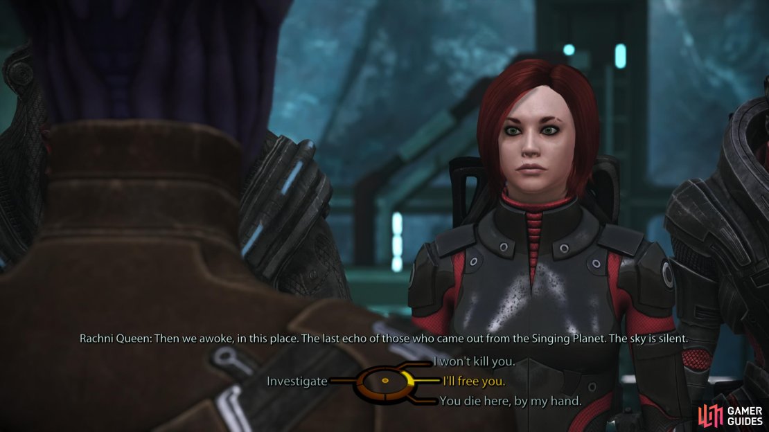 After defeating Benezia, you&rsquo;ll have to make a choice regarding the Rachni Queen.