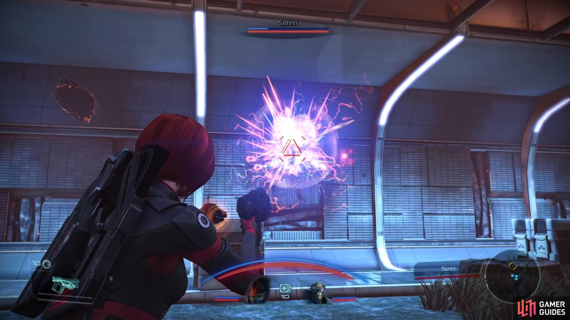 Use debuffs like Damping and Sabotage to keep Sovereign-Saren off-balance.