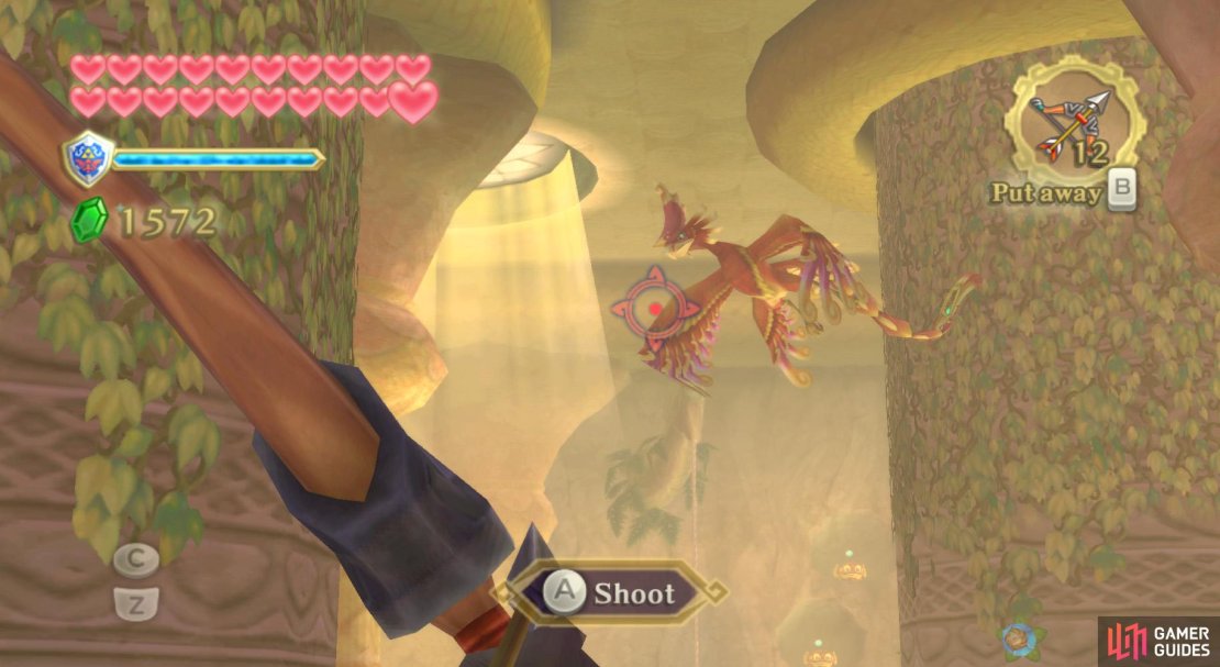 Shoot down the Furnix or it&rsquo;ll attack you as you&rsquo;re climbing.