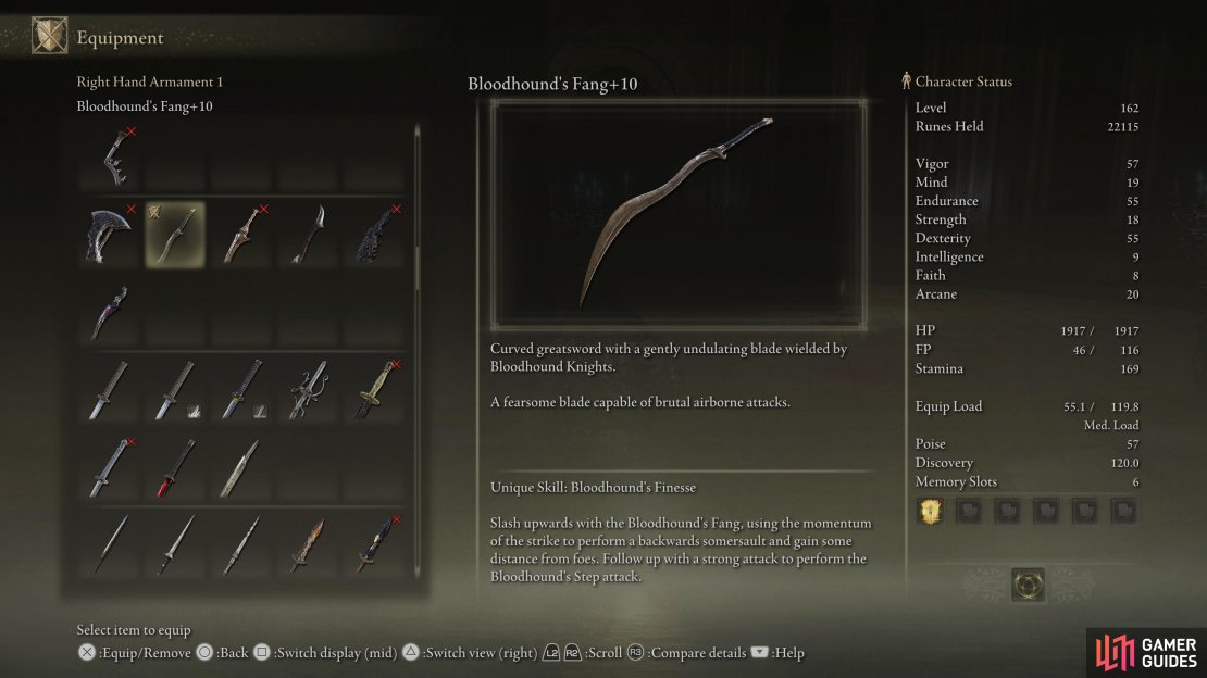 Bloodhound&rsquo;s Fang is dropped by Bloodhound Knight Darriwil in Limgrave.