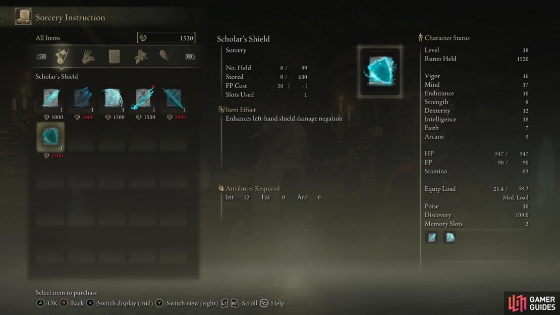 Scholar&rsquo;s Shield Sellen&rsquo;s Shop