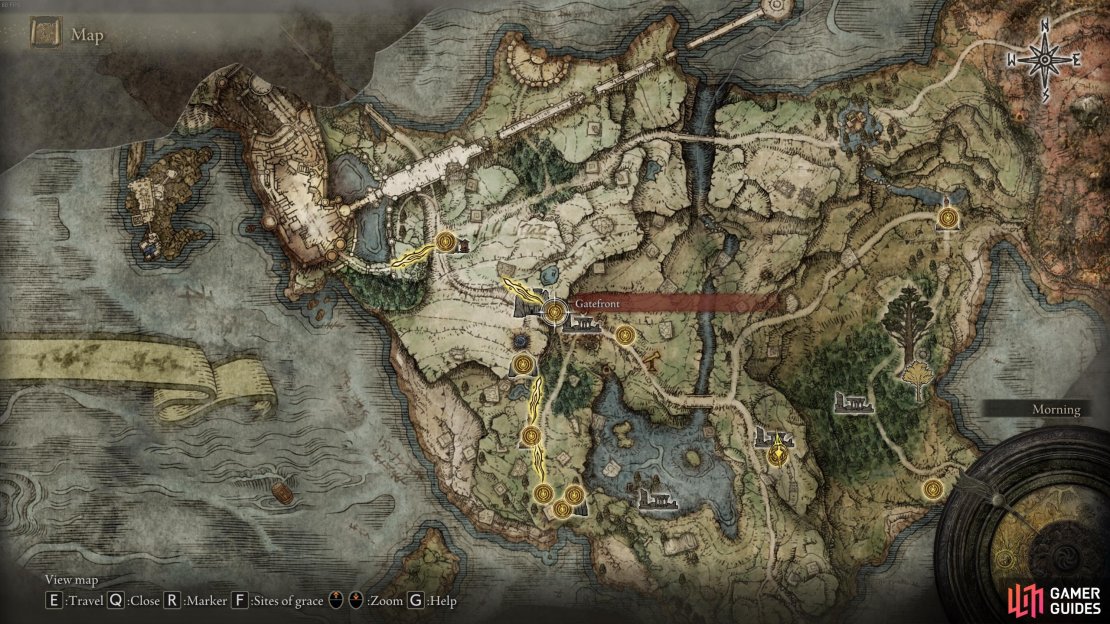 You&rsquo;ll can travel to the Gatefront Site of Grace, north of the Church of Elleh, to rest and meet Melina.
