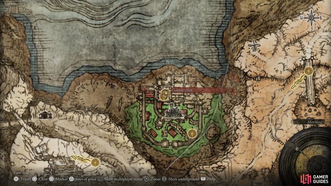 The Shaded Castle is located northeast of Volcano Manor