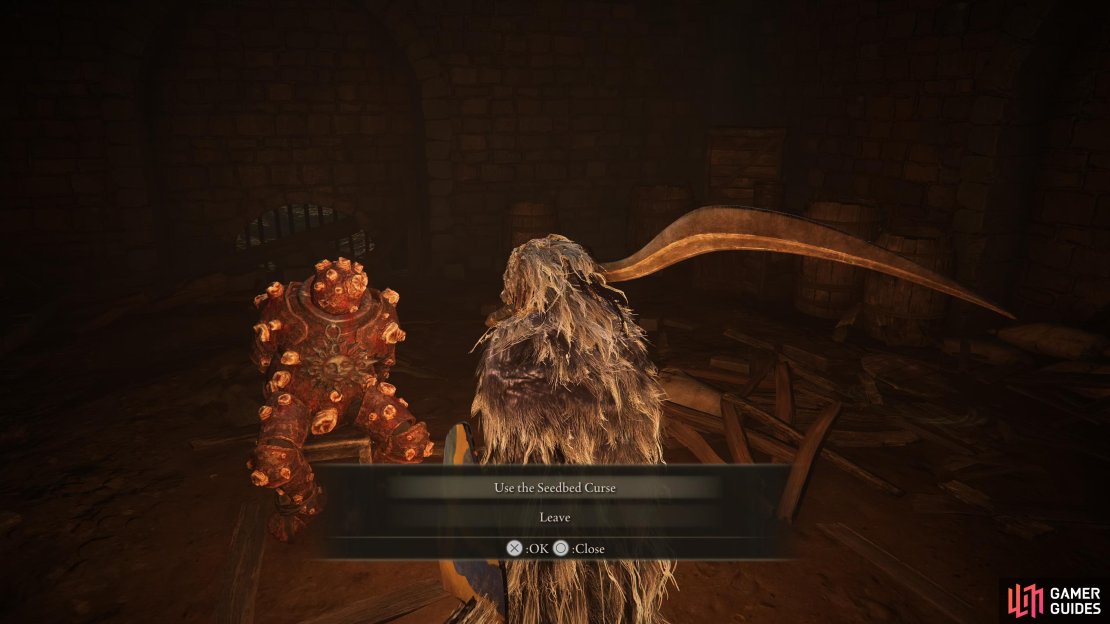 You must now feed him a further four Seedbed Curses
