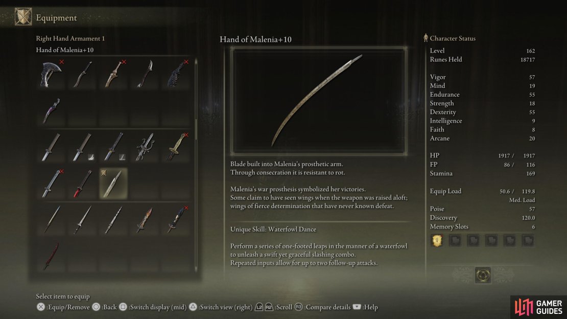 The Hand of Malenia is obtained via Malenia&rsquo;s Remembrance at Enia.