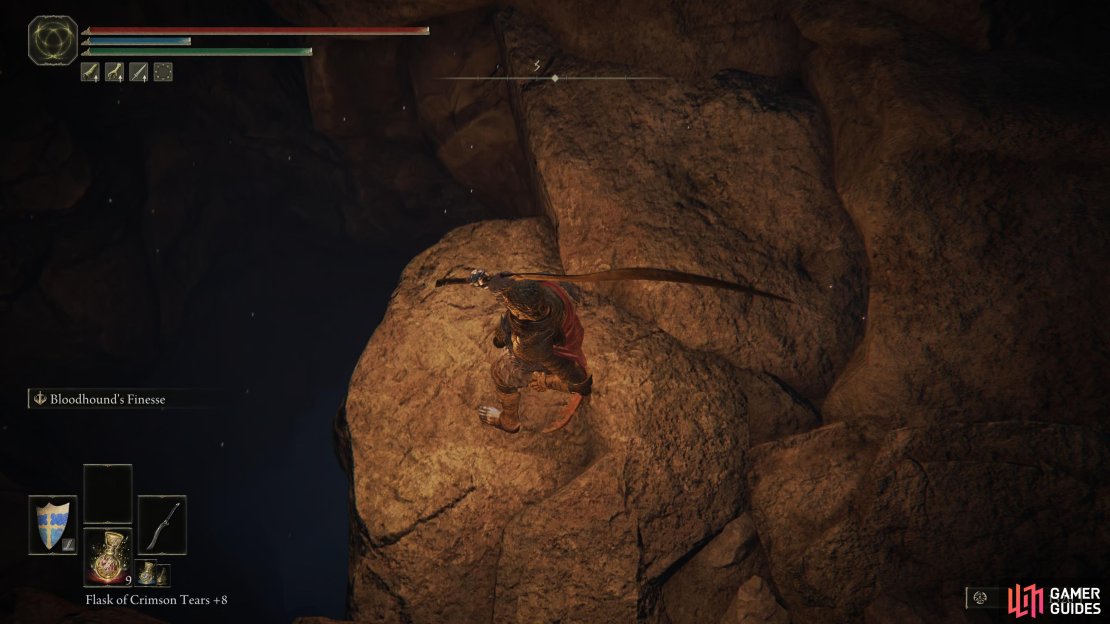 head to the cathedral and carefully drop down the hole