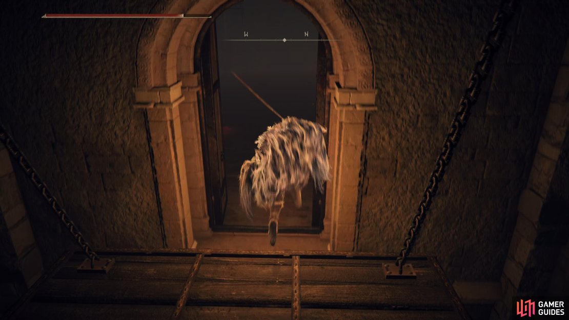 Drop off the lift to find this secret passage