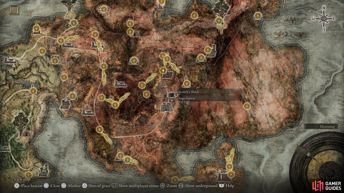 Gowry&rsquo;s Shack can be found in the northeast of Caelid