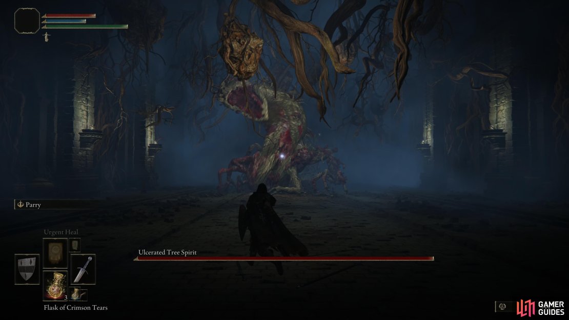 The Ulcerated Tree Spirit is a challenging Boss at the end of Fringefolk Hero&rsquo;s Grave.