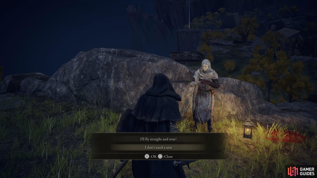 Choose &ldquo;I&rsquo;ll fly straight and true&rdquo; and Varr&eacute; will tell you that you&rsquo;ll need the Great Rune from Godrick in Stormveil.