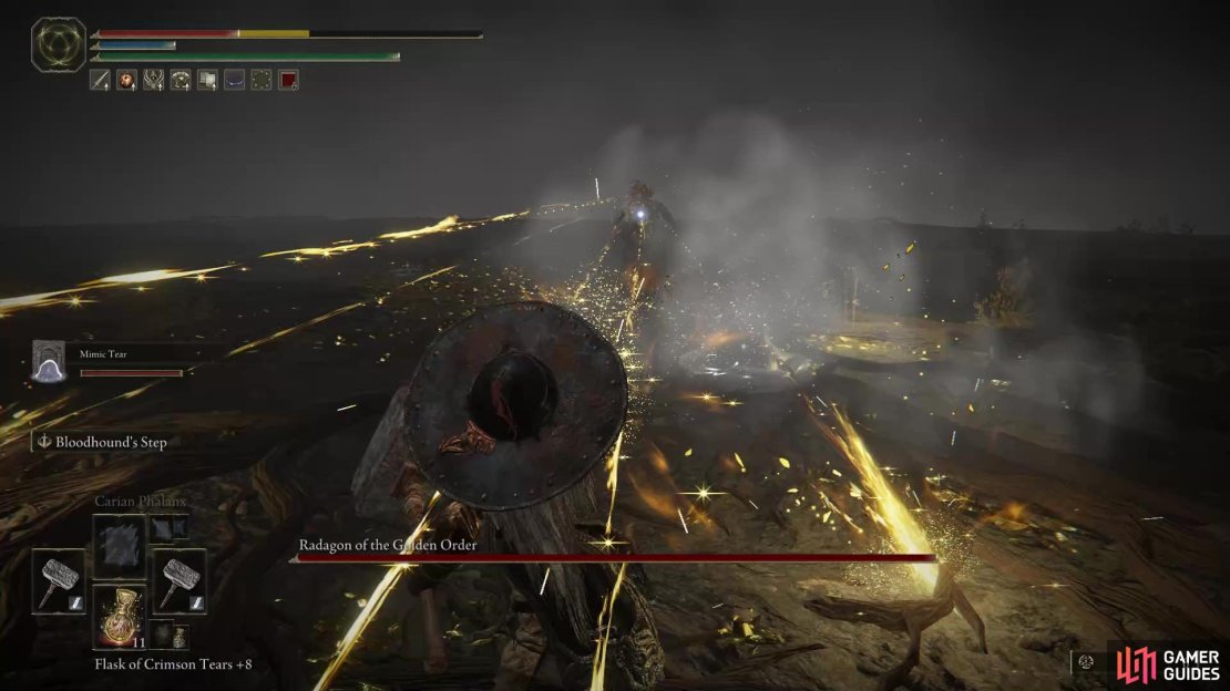 Radagon&rsquo;s blade attack.