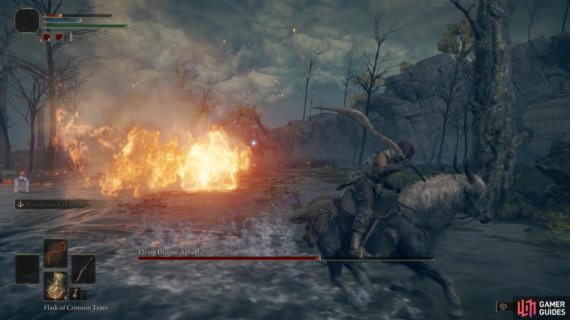 He&rsquo;ll breath out flames in a long line, following your movements for a couple of seconds.