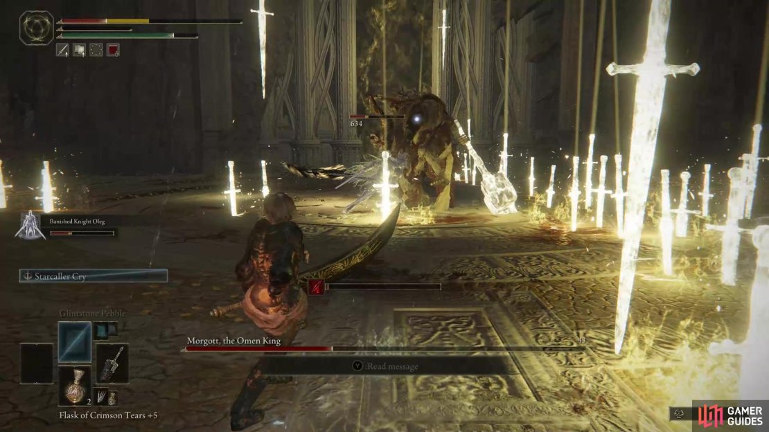 During the second phase, you&rsquo;ll be required to dodge fiery pool and daggers raining from the sky!