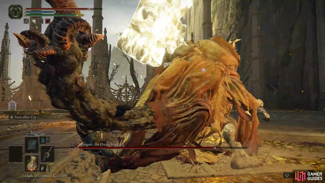Morgott&rsquo;s tail is a hard hitter too, so watch out for it!