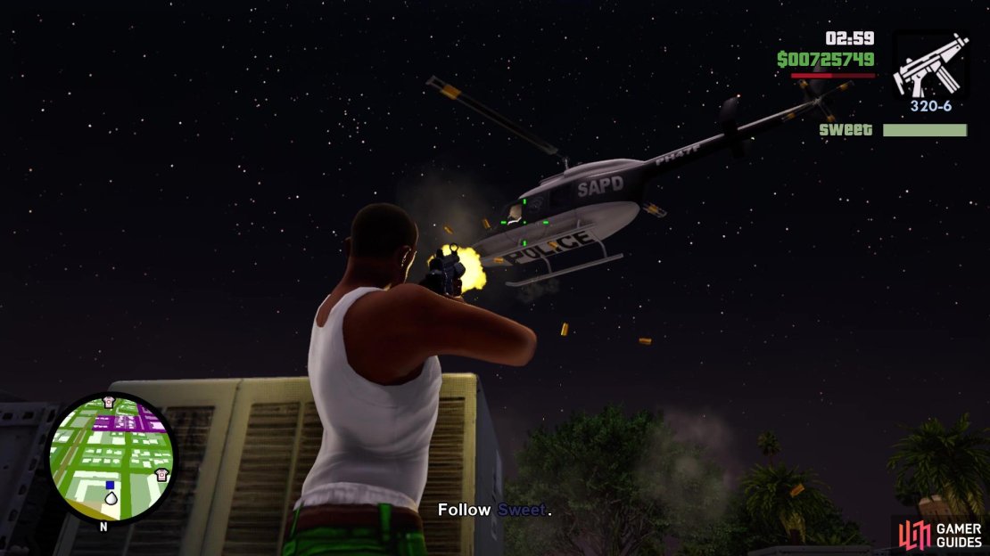 Keep firing on the chopper until it finally goes down