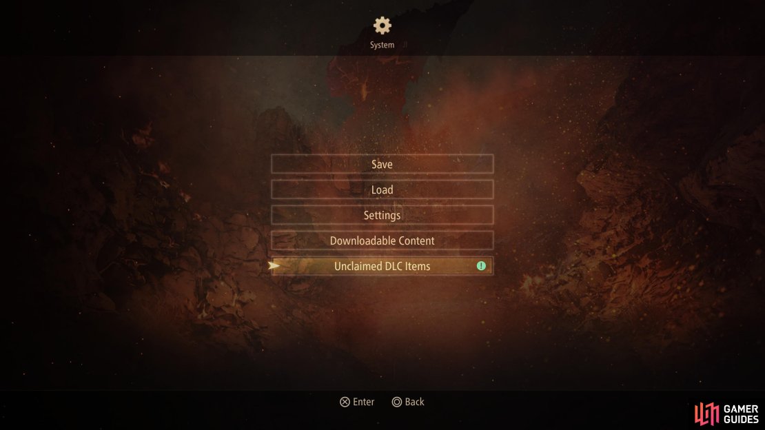 You can claim any DLC from the System menu