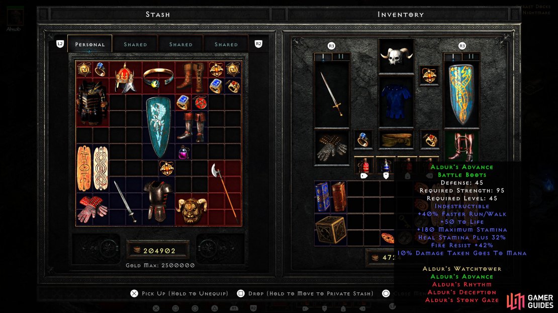 An example of Aldur&rsquo;s Advance.