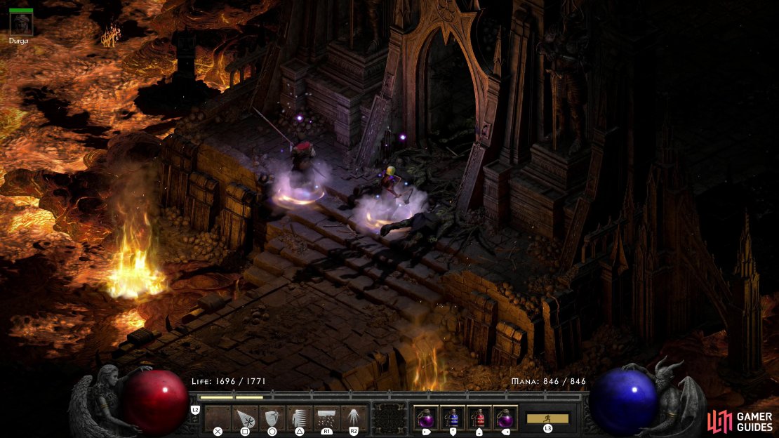 You&rsquo;ll have to cross the northern end of the River of Flame to reach the cavernous maw of the Chaos Sanctuary.