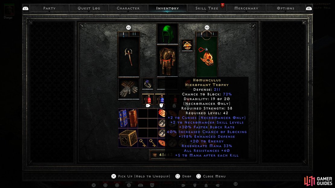 Homunculus&rsquo;s hefty bonus to skills and resistances make it a staple for all Necromancers.