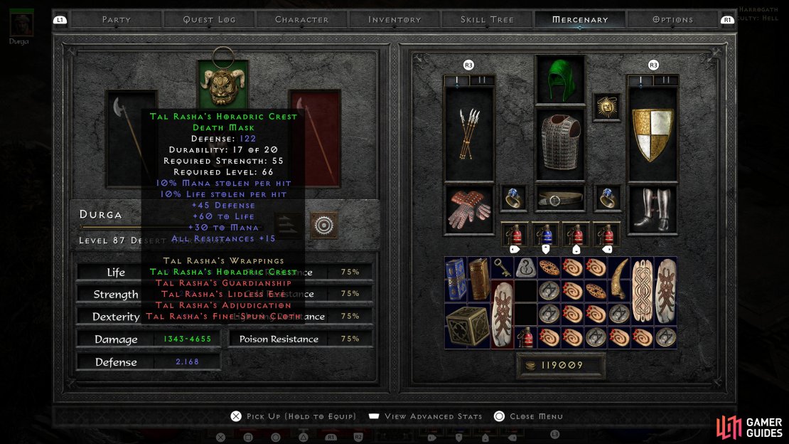 Although part of the Tal Rasha&rsquo;s Wrappings set, the stats on Tal Rasha&rsquo;s Horadric Crest are more suitable for a melee combatant than a caster.