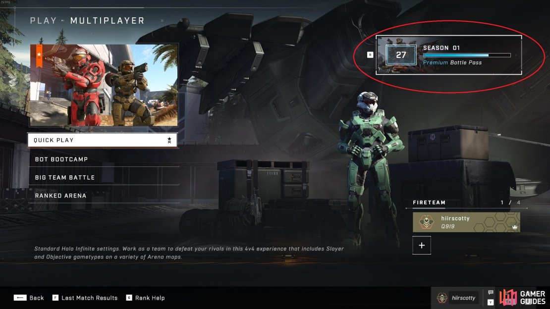 Click on the season Battle Pass tab at the top right of your screen to view challenges.