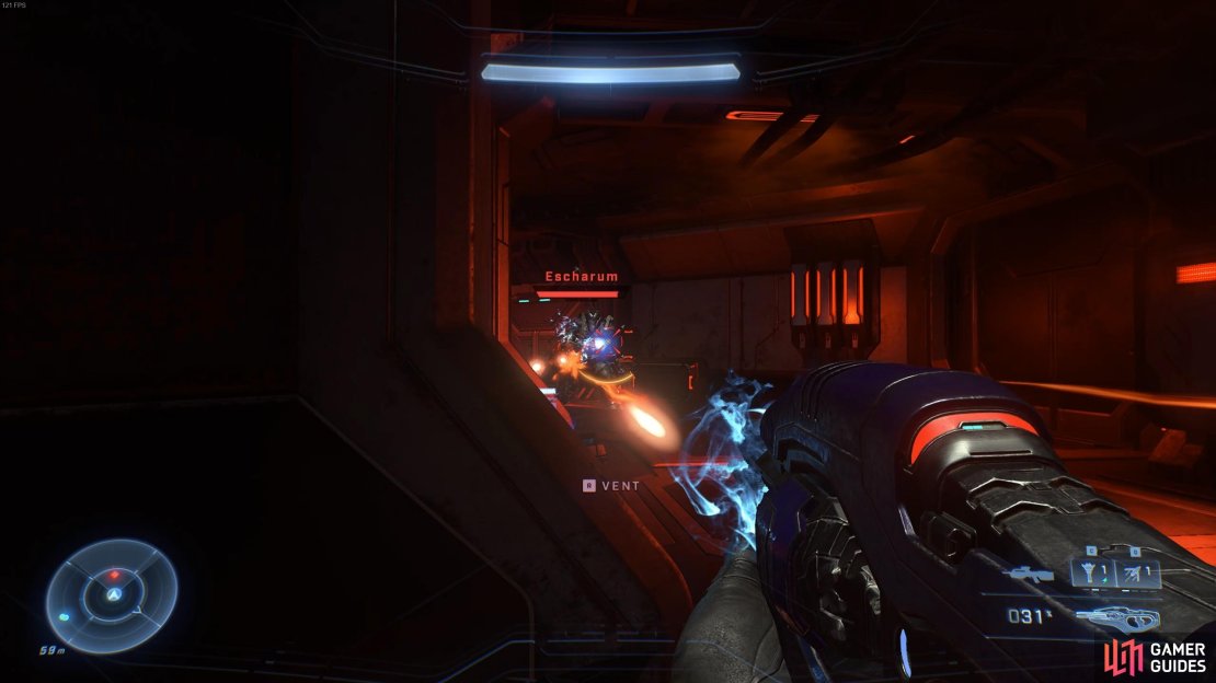 You can kite Escharum around the room, picking up new weapons as you go.