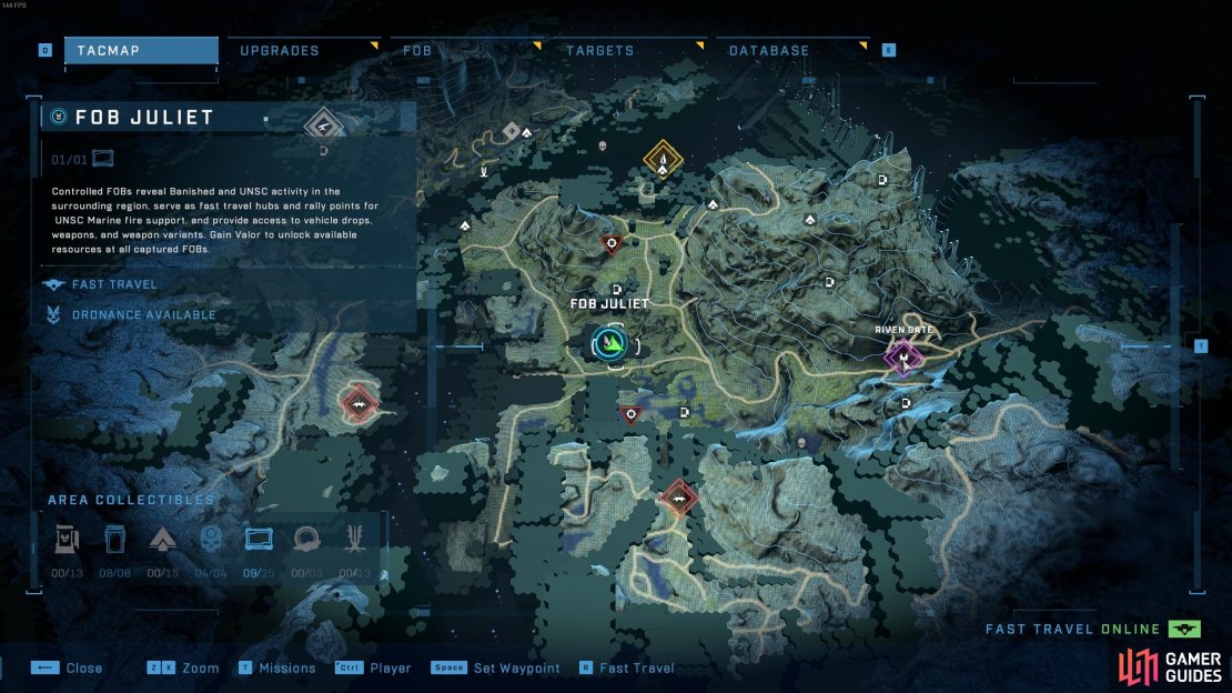 The location of Riven Gate, east of Fob Juliet.