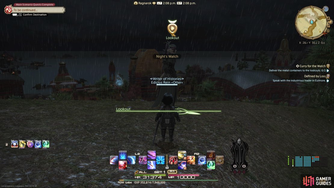 Head to (X: 28.1, Y: 30.2) and give the containers to the people on lookout