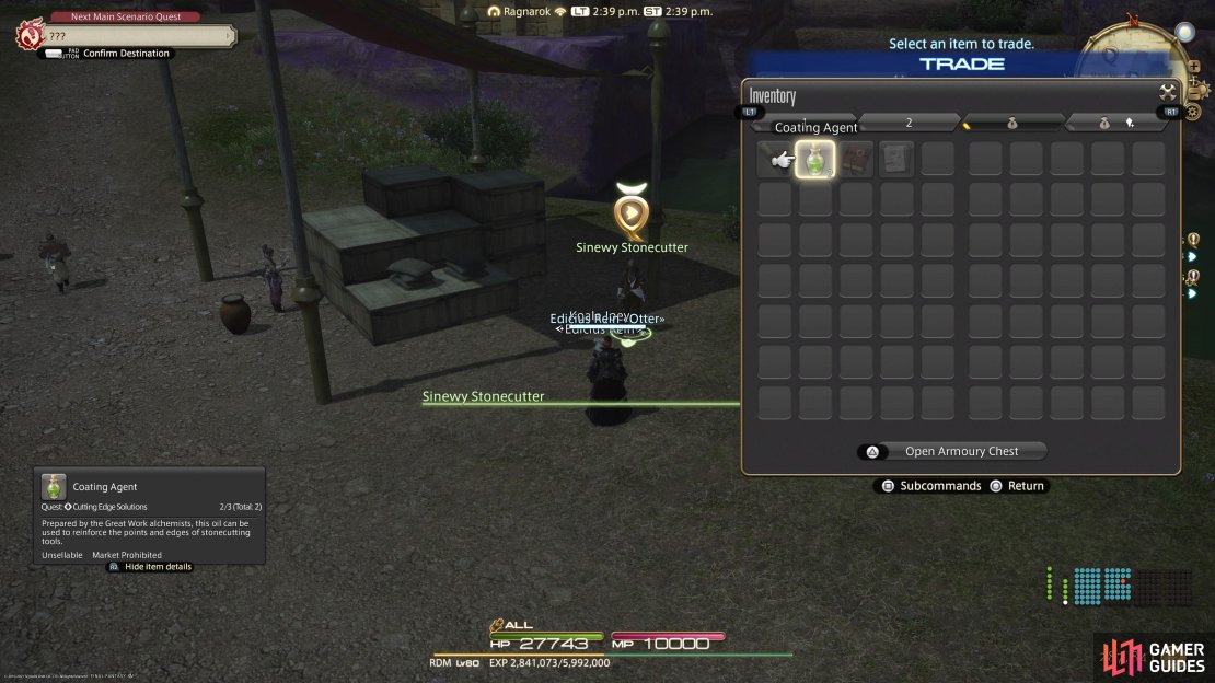 Deliver the Coating Agent to Sinewy Stonecutter