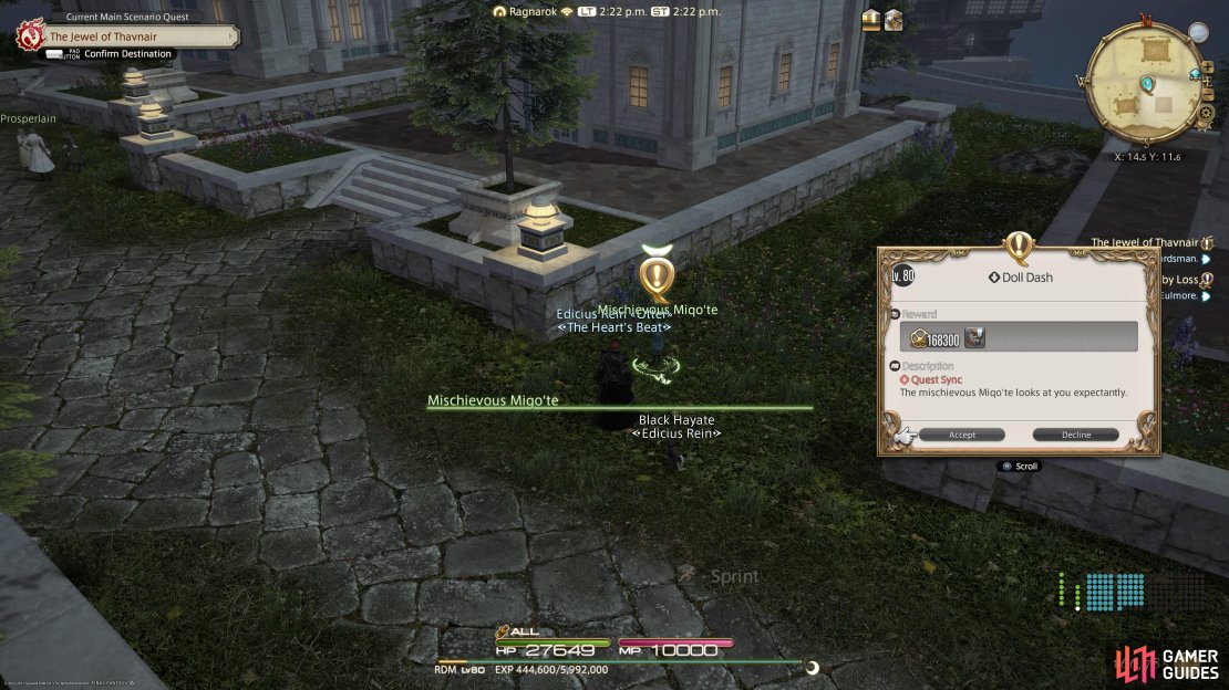 Speak with the Mischievous Miqo&rsquo;te to begin this Sidequest. 