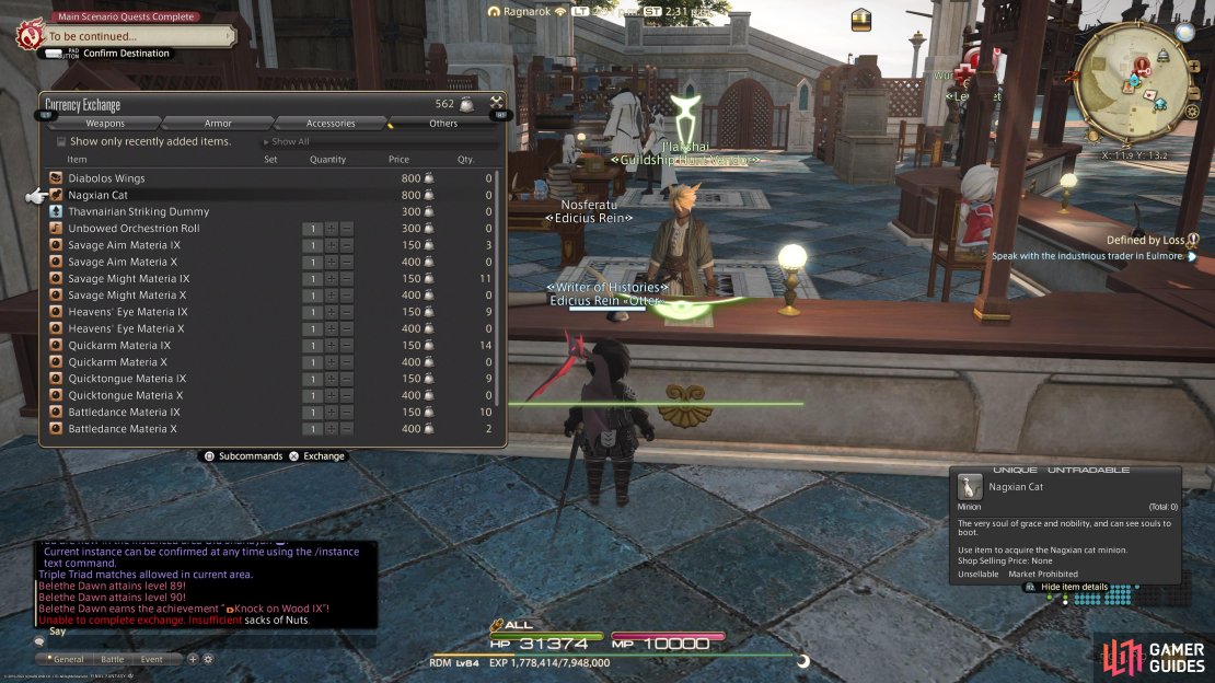Purchase the Nagxian Cat from J&rsquo;lakshai in Old Sharlayan. 