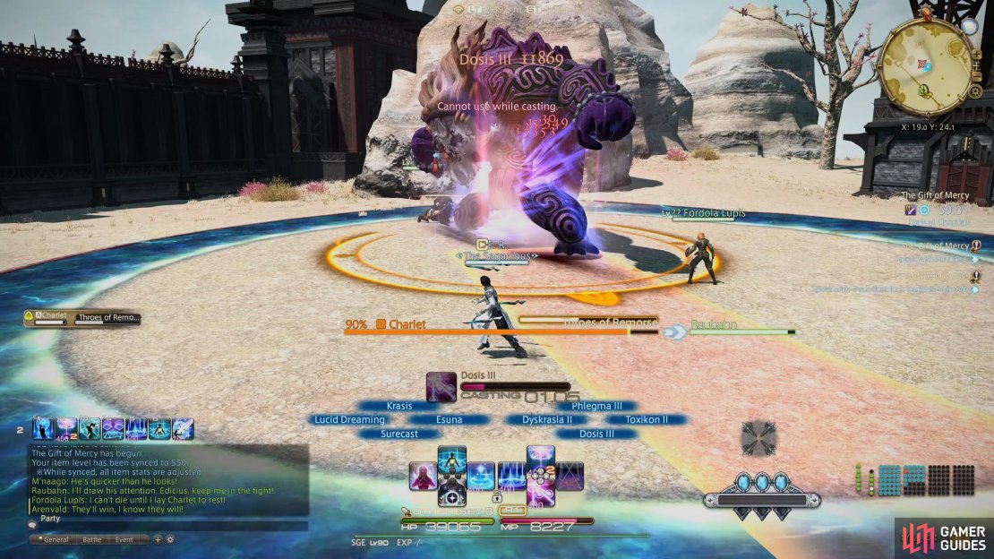 When Charlet performs Throes of Remorse, move the side of the AoE