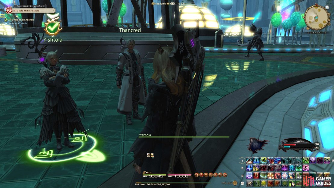 Speak with Y&rsquo;shtola to complete the All&rsquo;s Vale that Endsvale quest.