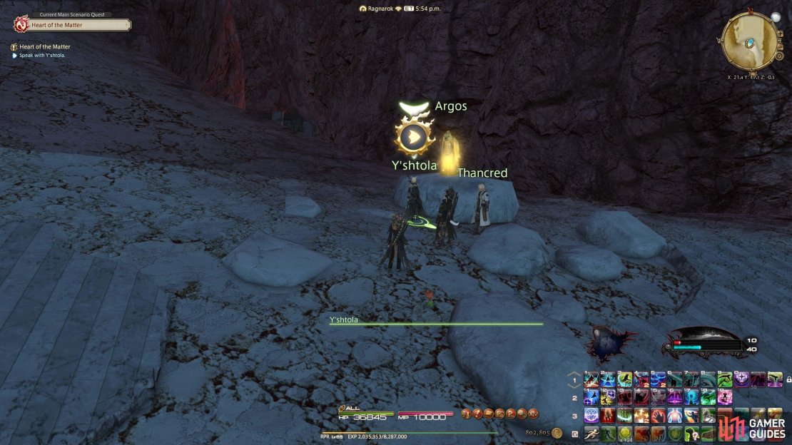Speak with Y&rsquo;shtola just outside the main entrance.