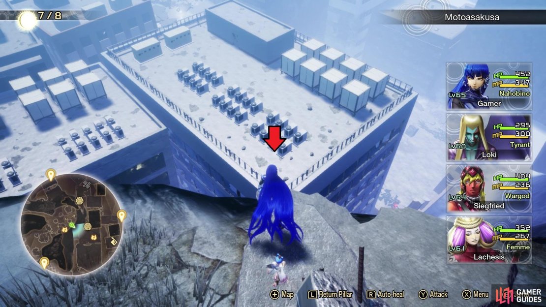Jump down to this building from the Garuda perch
