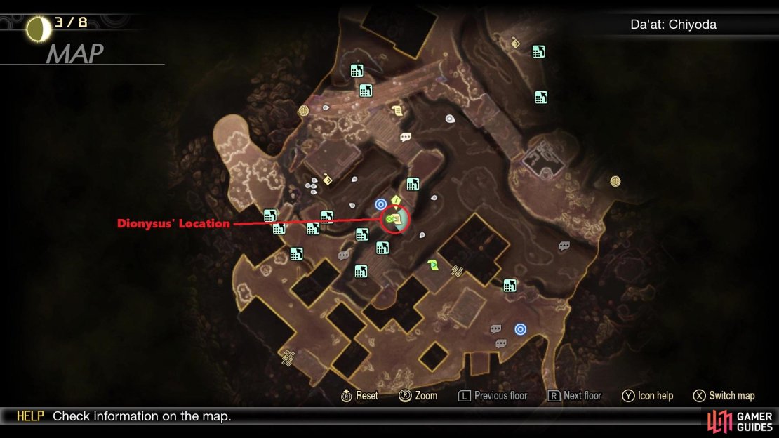 Dionysus&rsquo; location for Black Frost Strikes Back
