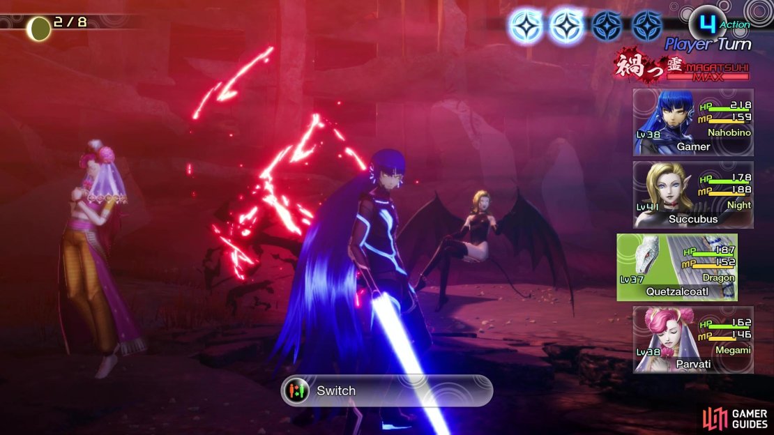 Use your first round for the second form to switch out demons