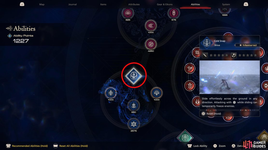 Cold Snap is Shiva&rsquo;s Feat ability which can be activated by pressing the O button.